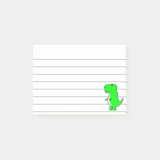 Groene dinosaurustekening, gerelineerd 4x3 post-it® notes (Voorkant)