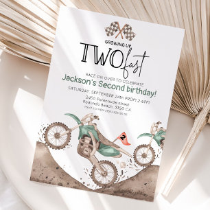 Groene Dirt Bike 2e verjaardag - Twee jaar worden Kaart