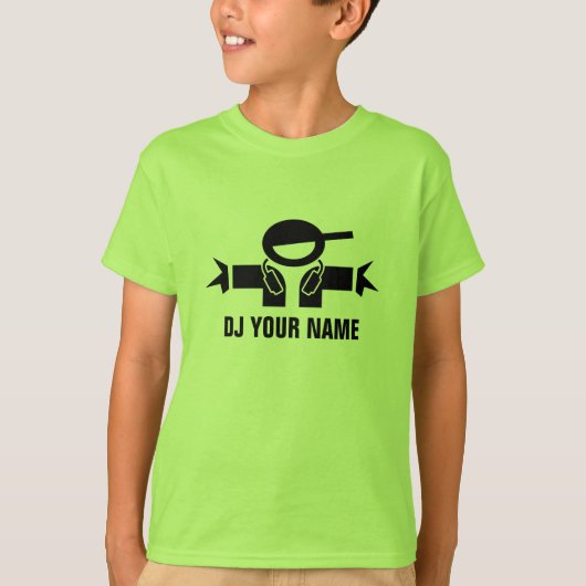 groene DJ t shirt voor kinderen (Voorkant)