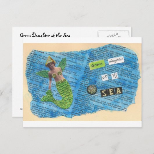 Groene Dochter van het Briefkaart van de Meermin v (Voorkant / Achterkant)