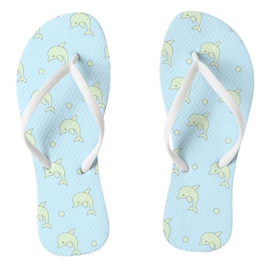Groene dolfijnen teenslippers (Voetbed)