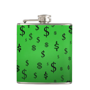 Groene dollar teken geld heupfles