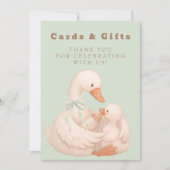 Groene Domme Gans Kaarten en Cadeaus Tafelbordje (Voorkant)