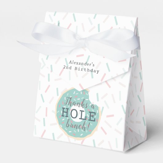 Groene Donut Bedankt een Hole bos Verjaardag Bedankdoosjes (Voorkant Zijde)