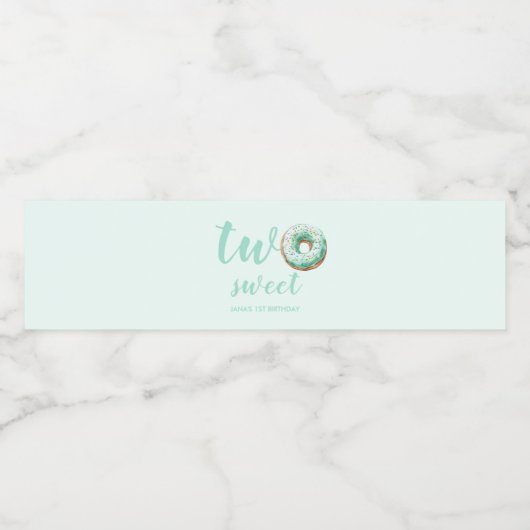 Groene Donut Verjaardag Waterfles Etiket (Enkel label)