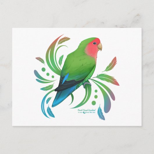 Groene doorsnede Lovebird Briefkaart (Voorkant)