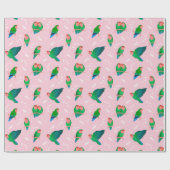 Groene doorsnede Lovebird Cadeaupapier (Vlak)