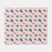 Groene doorsnede Lovebird Fleece Deken (Voorkant (Horizontaal))