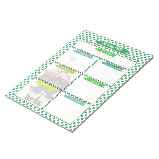 Groene Dr Gnome Verpleegkunde Student Skills Sjabl Notitieblok (Schuin)