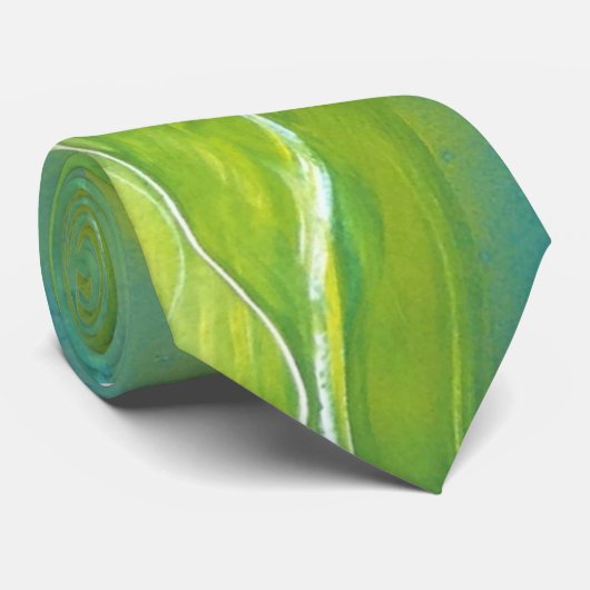 Groene draai stropdas (Opgerold)