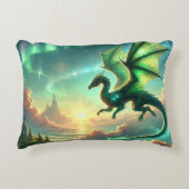 Groene draak accent kussen (Voorkant)