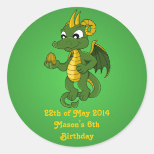 Groene draak cartoon stickers