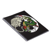 groene draak en witte tijger yin yang symbool notitieboek (Rechterzijde)