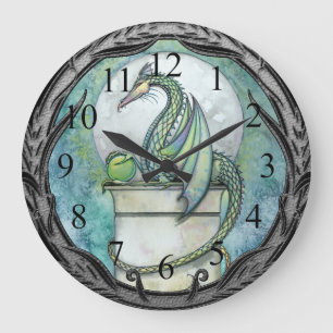 Groene Draak Fantasie Kunst Wandklok Grote Klok