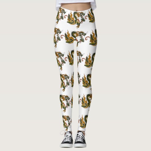 groene draak leggings (Voorkant)