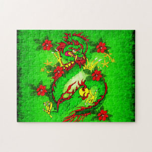 Groene draak legpuzzel