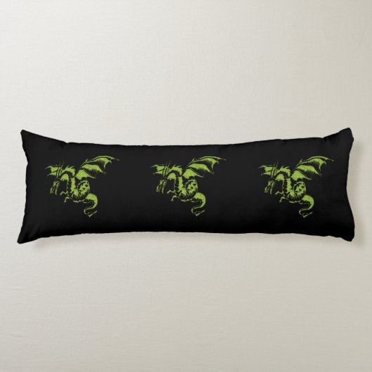 Groene Draak Lichaamskussen (Voorkant)