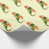 Groene draak met Donut Cadeaupapier (Hoek)