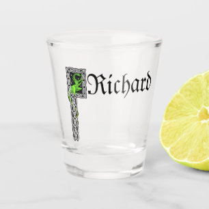 Groene draak met Keltische rand gepersonaliseerd Shot Glas
