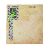Groene draak met Keltische rand Notitieblok (Voorkant)