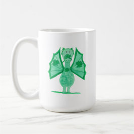 Groene Draak Met Klavertjes Koffiemok