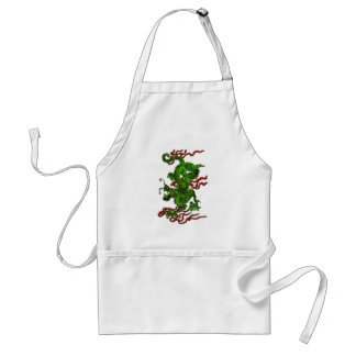 Groene draak met rode linten Apparel en cadeautjes Standaard Schort