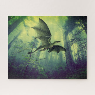 Groene draak natuur fantasie kunst puzzel