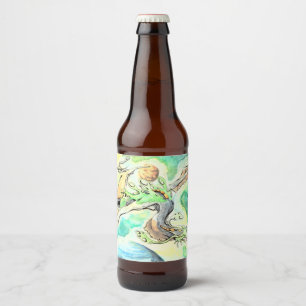 Groene draak op het licht van de sterren bier etiket