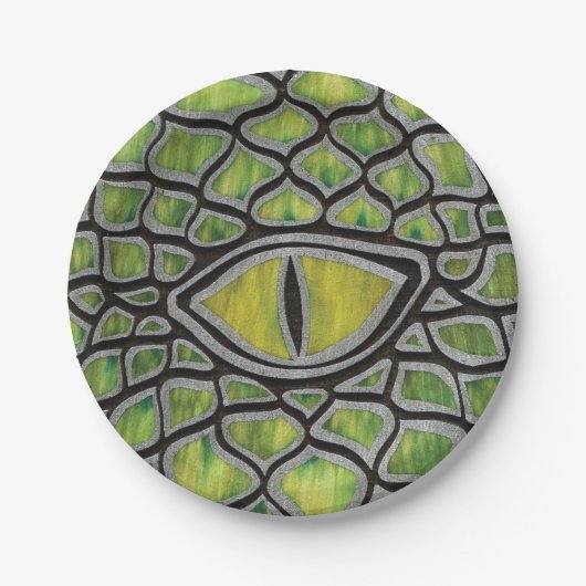 Groene draak papieren bordje (Voorkant)