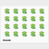 Groene draak ronde sticker (Vel)