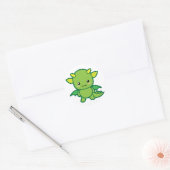 Groene draak ronde sticker (Envelop)
