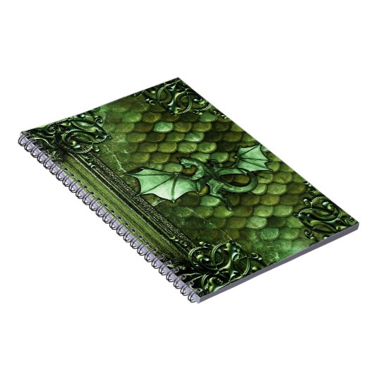  groene draak schaalt het oude toomboek notitieboek (Rechterzijde)