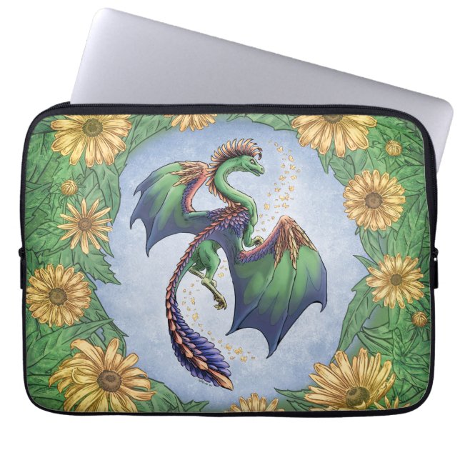 Groene draak van de Natuur Fantasy Art Laptop Sleeve (Voorkant)