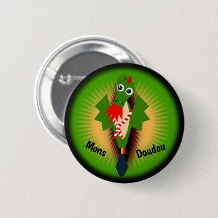 Groene draak van Doudou Ducasse Ronde Button 5,7 Cm