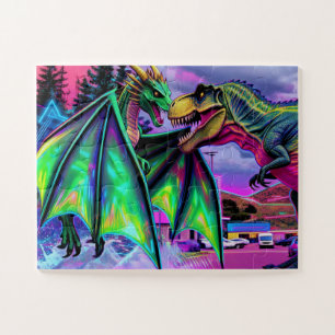 Groene Draak vs Dinosaurus Legpuzzel