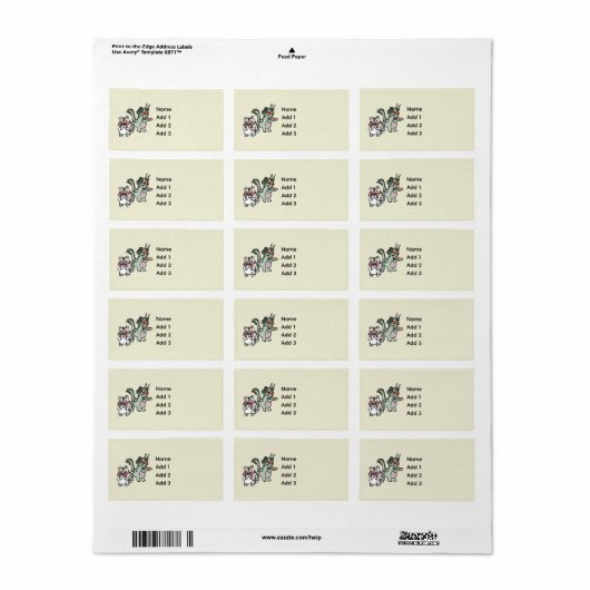 Groene draak witte tijger etiket (Full Sheet)