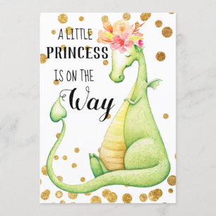 *~* Groene Dragon Baby Girl Baby shower Uitnodigin Kaart