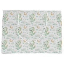 Groene Dragon Baby Pastel Waterverf Patroon
