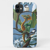 Groene Dragon Chickadees Winter Case-Mate iPhone Case (Achterkant)