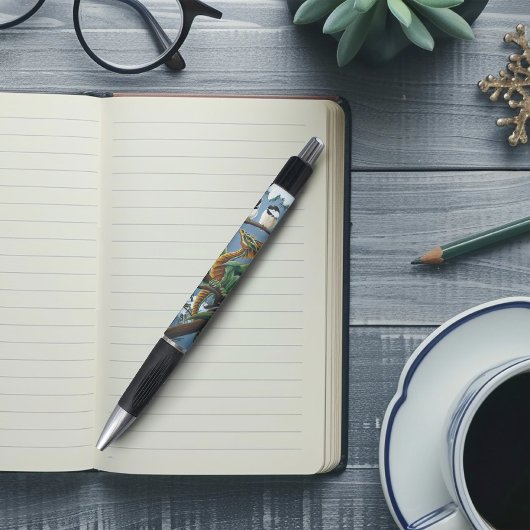 Groene Dragon Chickadees Winter Pen