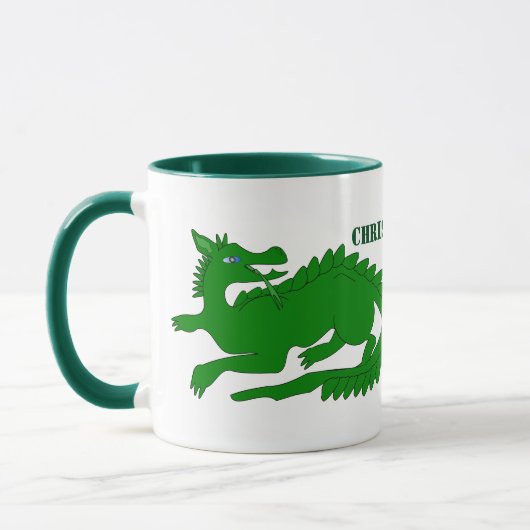 Groene Dragon Design Mok (Links)