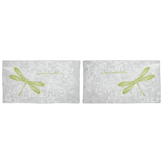 Groene Dragonfly - Aangepast Hoesje voor piloot Kussensloop (Voorkant-Set)