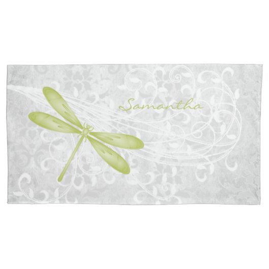 Groene Dragonfly - Aangepast Hoesje voor piloot Kussensloop (Voorkant-Links)