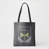 Groene Dragonfly Rustic Canvas tas op maat (Voorkant)