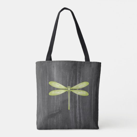 Groene Dragonfly Rustic Canvas tas op maat (Achterkant)