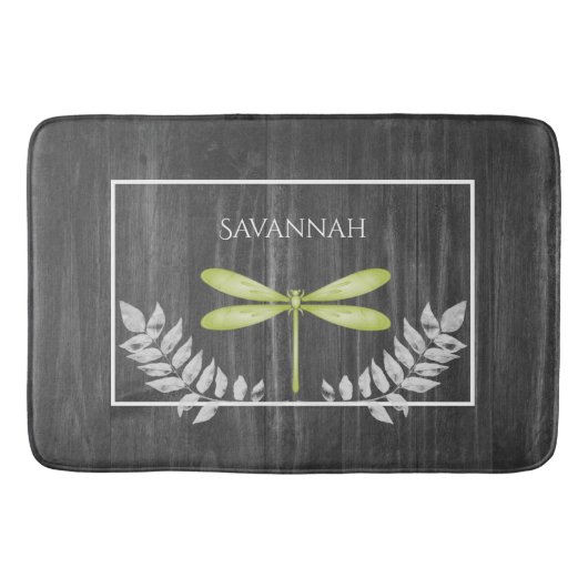 Groene Dragonfly Rustic Specialized Bath Mat (Voorkant)