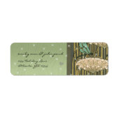 Groene Dragonfly sterren Floral Return Address Lab Etiket (Voorkant)