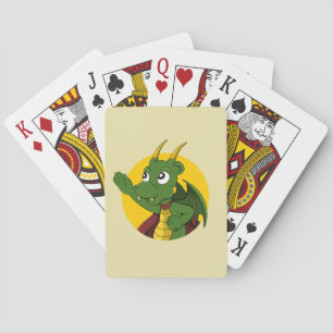 Groene drakenkaarten voor het afspelen van cartoon pokerkaarten