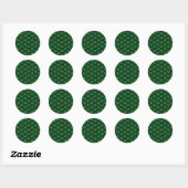Groene drakenschaal ronde sticker (Vel)