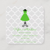 Groene dress Seamstress en veranderingen Vierkante Visitekaartje (Voorkant)